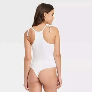 Universal Thread Womens White Tie Strap Bodysuit Size XL Sleeveless
